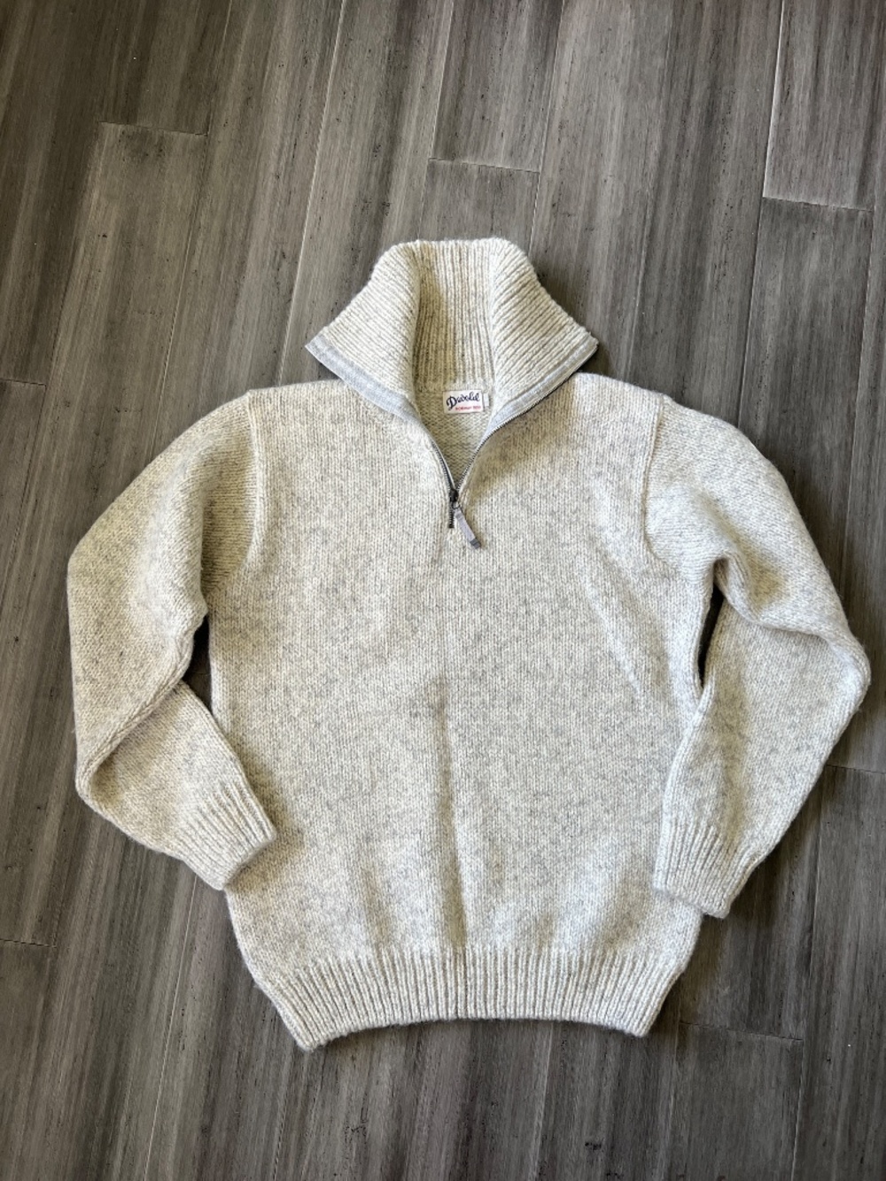 Devold of Norway Nansen Gray Melange Wool High Zip Neck Sweater M - Picture 4 of 10